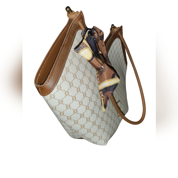 Niche Classic Pattern Shoulder Bag All-Match Elegant Underarm Bag with Scarf - Picture 6 of 8